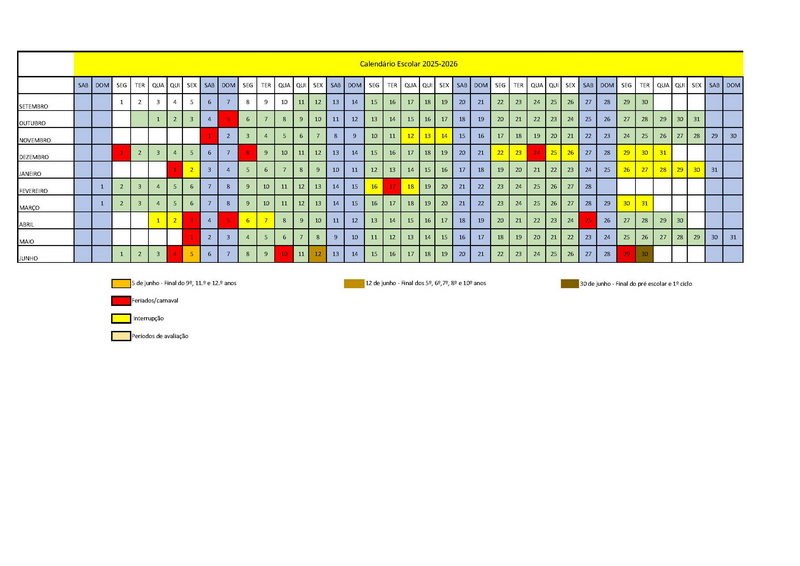 Calendário Escolar AGML